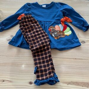 Blue Turkey Outfit with Plaid Pants